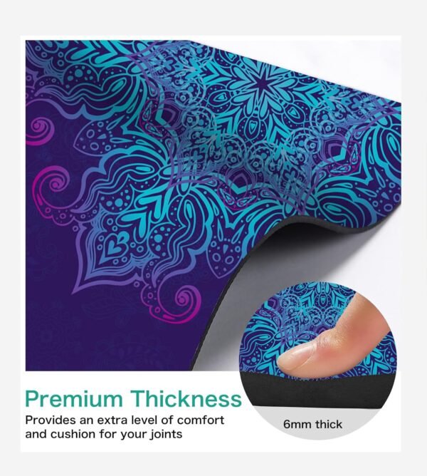Non Slip Yoga Mat TPE Workout Mat for Men Women, Thick Workout Mat with Carrying Strap, Fitness Mats for Exercise, Yoga, Fitness, Pilates, Floor Workouts (72" x 24" x 6mm) - Image 4