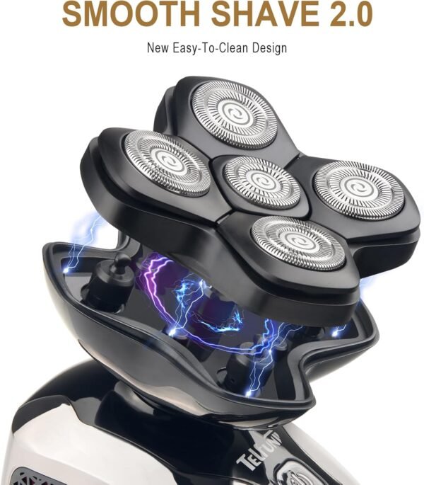 Upgrade Magnetic Head Shavers for Bald Men, Cordless & Comfort 5-in-1 Electric Razor - IPX7 Waterproof Wet/Dry Mens Grooming Kit - Easy Use Palm Shaver for a Smooth Bald Shave - Image 3