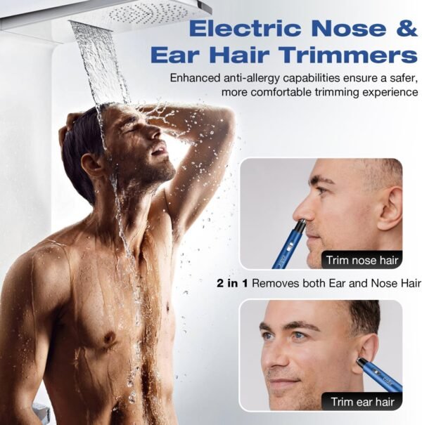 Nose Hair Trimmer for Men Women, Electric Nose & Ear Hair Trimmer, USB C Rechargeable, Wet/Dry, Powerful Motor with Stainless Steel Blades - Image 3