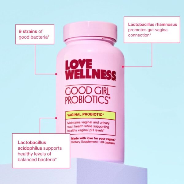 Love Wellness Good Girl Probiotics | Women's Vaginal Health Supplement | Vaginal Probiotics for Women pH Balance & Urinary Tract Health | Support Vaginal Odor & Flora | 30 Count - Image 5