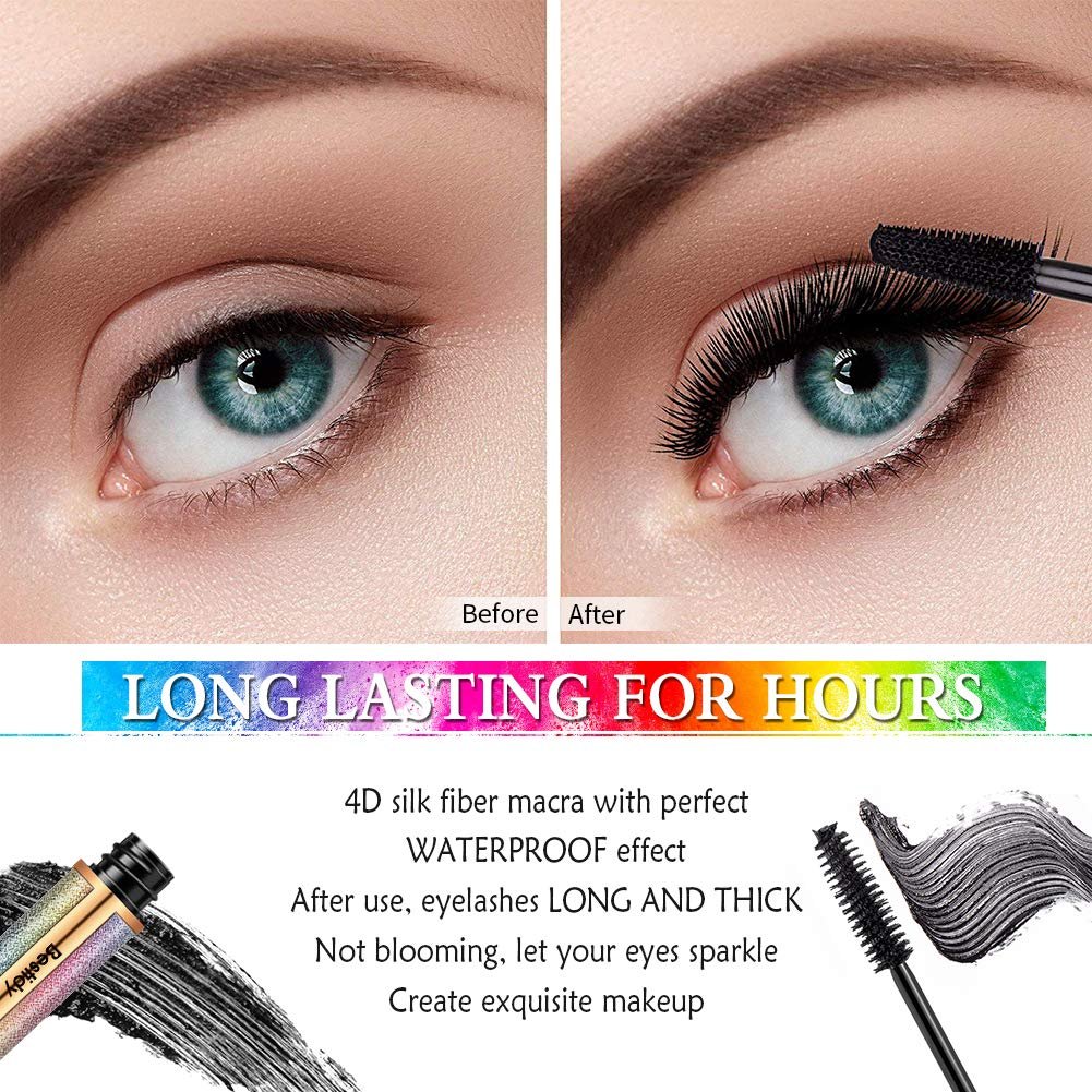 Bestidy 4D Silk Fiber Lash Mascara,Natural Waterproof Smudge-proof Mascara,Thickening Lengthening Mascara No Clumping, No Smudging Lasting All Day - Image 7