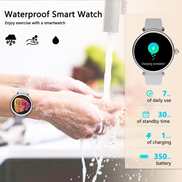 Smart Watch for Women with Answer/Make Call,1.27" HD Waterproof with DIY Faces,Fitness Tracker Smart Watch with Heart Rate,SpO2,Sleep Monitoring Compatible with iOS/Android - Image 6