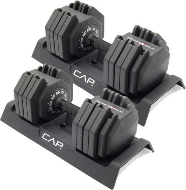 CAP Barbell ADJUSTABELL Adjustable 55 lb Hex Dumbbell Weights - Pairs | Multiple Handle Options - Image 2