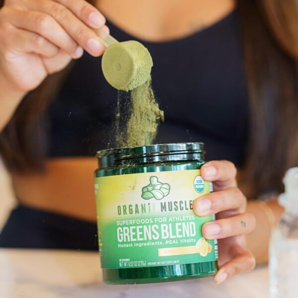 Organic Muscle Super Greens Powder Organic Superfood Powder with Probiotics, Spirulina, Chlorella, and Matcha| Non-GMO, 30 Servings - Image 6
