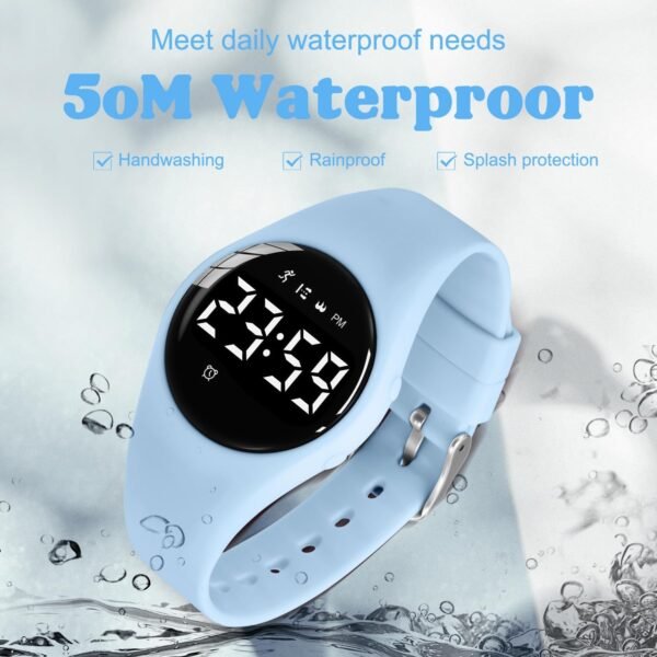 Kids Watches for Girls Boys Digital Sport Watch with Step Counter Pedometer Vibration Alarm Clock, No App Waterproof Fitness Tracker Kids Watch Boys Girls Teens Students Ages 5-16 - Image 8