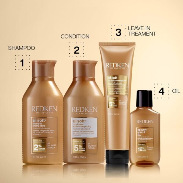 Redken All Soft Conditioner For Dry Hair - Moisturizes & Provides Intense Softness With Argan Oil - Image 7