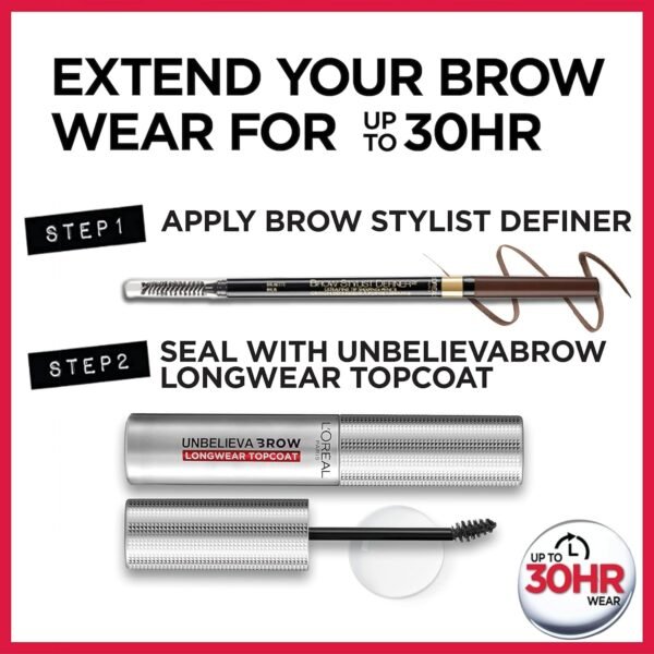 L'Oreal Paris Makeup Brow Stylist Definer Waterproof Eyebrow Pencil, Ultra-Fine Mechanical Pencil, Draws Tiny Brow Hairs and Fills in Sparse Areas and Gaps, Brunette, 0.003 Ounce (1 Count) - Image 10