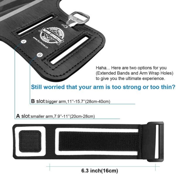 Running Armband for Samsung Galaxy S25/S24/S23/S22/S21/S20/S10,with Card Holder, Gym Workouts Sports Phone Arm Band (Black) - Image 9