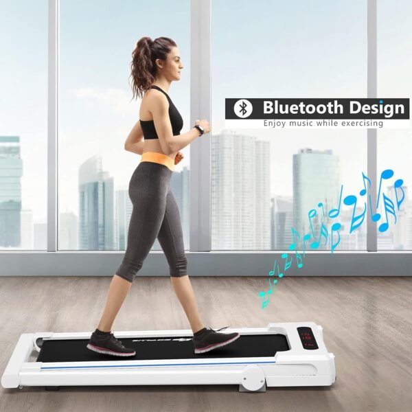 Goplus 3-in-1 Treadmill with Large Desk, 2.5HP Folding Electric Treadmills, LED Display, Remote Control, Blue Tooth Speakers, Walking Jogging Machine for Home/Office Use - Image 7