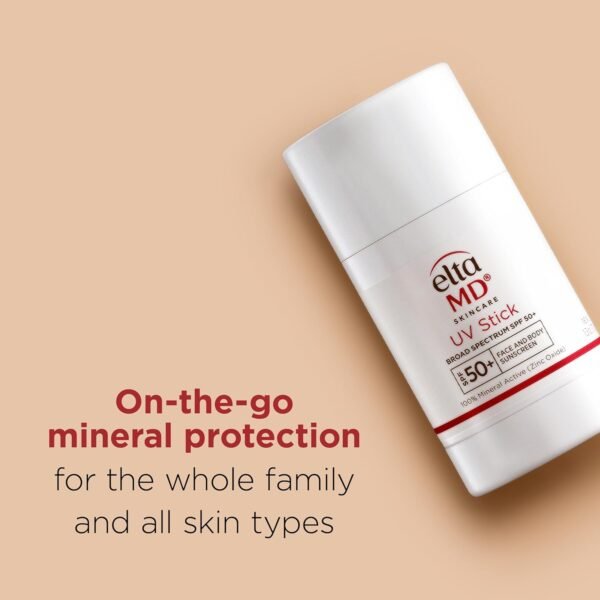 EltaMD UV Stick Sunscreen for Face and Body, Mineral SPF 50+ Face Stick Sunscreen with Zinc Oxide, Travel Size, 1.3 oz - Image 5