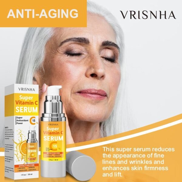 Super Vitamin C Serum for Women Over 50 - Advanced Anti-Aging Formula - Peptides, Niacinamide, Collagen, Hyaluronic Acid - Face Lift Serum for Mature Skin Wrinkles - Image 5