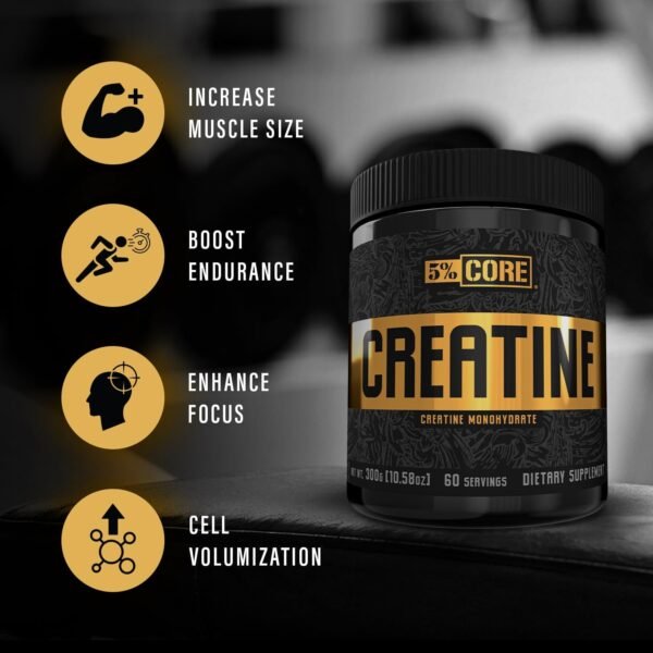 5% Nutrition Core Creatine | Micronized Creatine Monohydrate Powder | 5G, 5000mg, 60 Servings (Unflavored) - Image 5