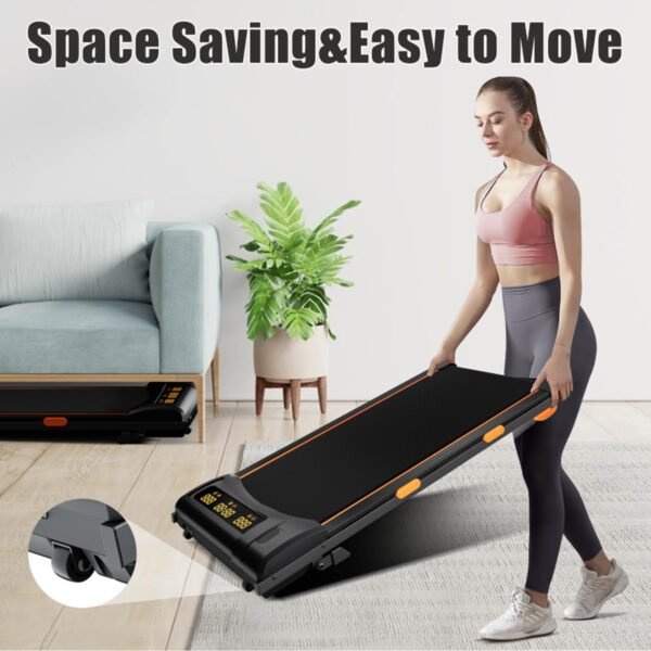 Walking Pad Treadmill, Under Desk Treadmill with Incline for Home Office, 2.5 HP Compact Portable Mini Treadmills Save Space, 2 in 1 Small Walking Pad with Large LED Display, 300 lb Capacity - Image 7