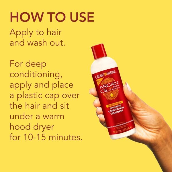 Creme of Nature, Argan Oil for Hair, Intensive Conditioning Treatment, Argan Oil of Morocco, Moisturizing Hair Care, 12 Fl Oz - Image 7