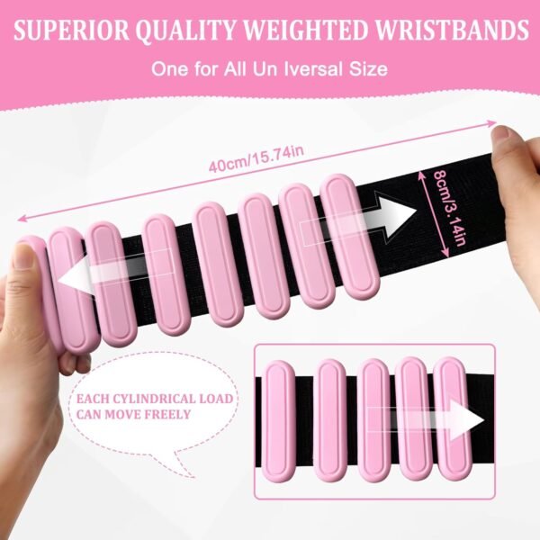 Adjustable Ankle Weights Set of 2 (1Lb Each) for Women Men Kids Wrist Ankle Weights Increase Training Intensity Wrist Weights Increase Training Intensity for Yoga, Pilates, Aerobics,Swimming, Hiking - Image 3