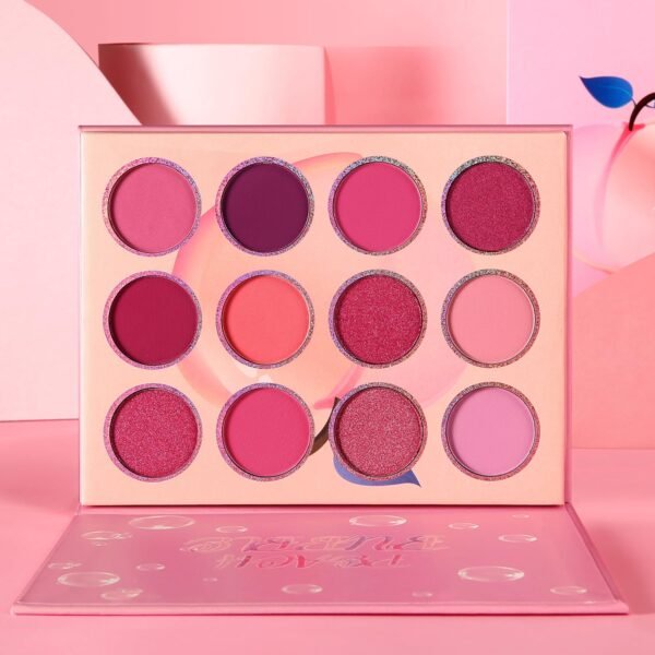 DE'LANCI Pink Purple Eyeshadow Palette, 12 Colors High Pigment Matte Shimmer Barbie Eye Shadow Makeup Pallet, Small Bright Peach Red Eyeshadow Pallets, Long Lasting Shades for Girl Women Summer Travel - Image 8