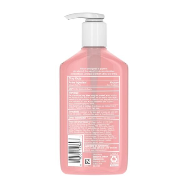 Neutrogena Oil-Free Salicylic Acid Pink Grapefruit Pore Cleansing Acne Wash and Facial Cleanser with Vitamin C, 9.1 fl. oz - Image 10