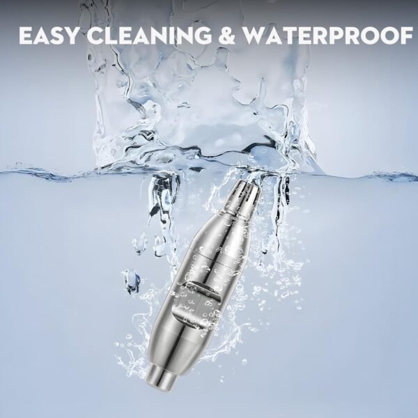 Nose Hair Trimmer for Men, Ear Hair Trimmer, Portable Removal Grooming Kit, Manual, Waterproof, Painless, Silver - Image 9