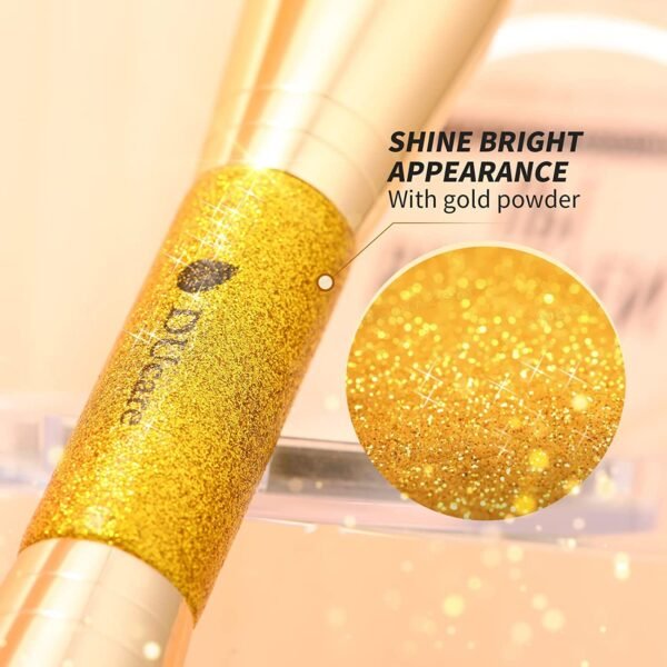DUcare Foundation Brush Contour Bronzer Makeup Brush Double Ended Self Tanner Brush Sculpting Brush for Blending Liquid Powder Concealer Cream Cosmetics Blush Buffe - Image 3