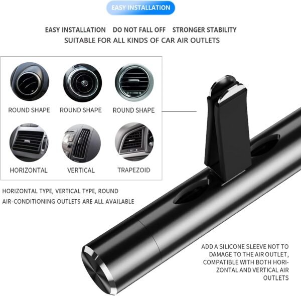 Car Air Fresheners Scents Diffuser Vent Clips Perfume Essential Oil sticks Fro Women Men Automotive Fragrance Decoration Accessories(Black) - Image 7