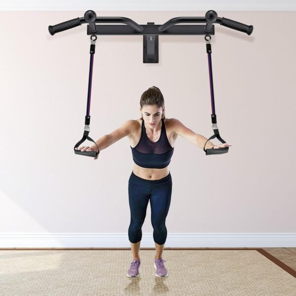 Kipika Heavy Duty Wall Mounted Pull Up Bar, Multifunctional Chin Up Bar, Adjustable Pull Up Bands for Chin Ups, Body Workout Home Gym System, Punching Bag Hanger, Resistance Bands Training - Image 9