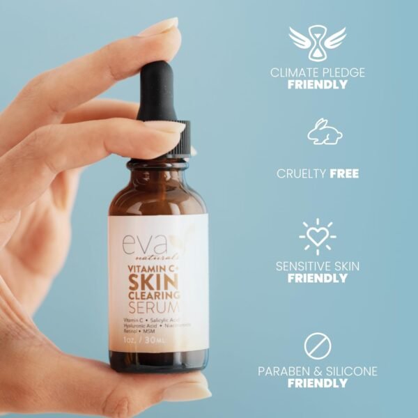 Vitamin C Serum for Face - Skin Clearing Serum with Salicylic Acid Retinol, Niacinamide and Hyaluronic Acid - Skin Brightening Acne Serum - Anti Aging Dark Spot Treatment(1 oz) - Image 8