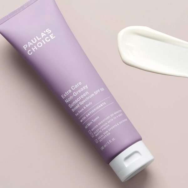 Paula's Choice Extra Care Non Greasy, Oil Free Face & Body Sunscreen SPF 50, UVA & UVB Protection, Water & Sweat Resistant, 5 Ounce - Image 3