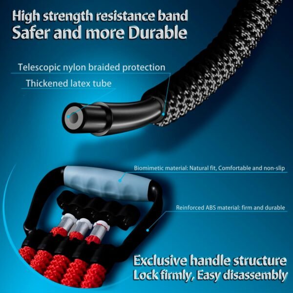 5-Level Chest Expander with Adjustable Resistance Bands, Exercise Band with Handle, Suitable for Men and Women of Different Strength Classes Fitness, Yoga, Training Home Gym Equipment - Image 6