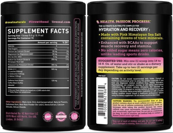 Pre-Workout Electrolyte + Energy Powder Drink Mix (90 Servings | Lemon Berry) w/ 0 Sugar +BCAAs +B-Vitamins Electrolyte Supplement w Potassium Zinc & Magnesium for Hydration - Keto Electrolytes - Image 4