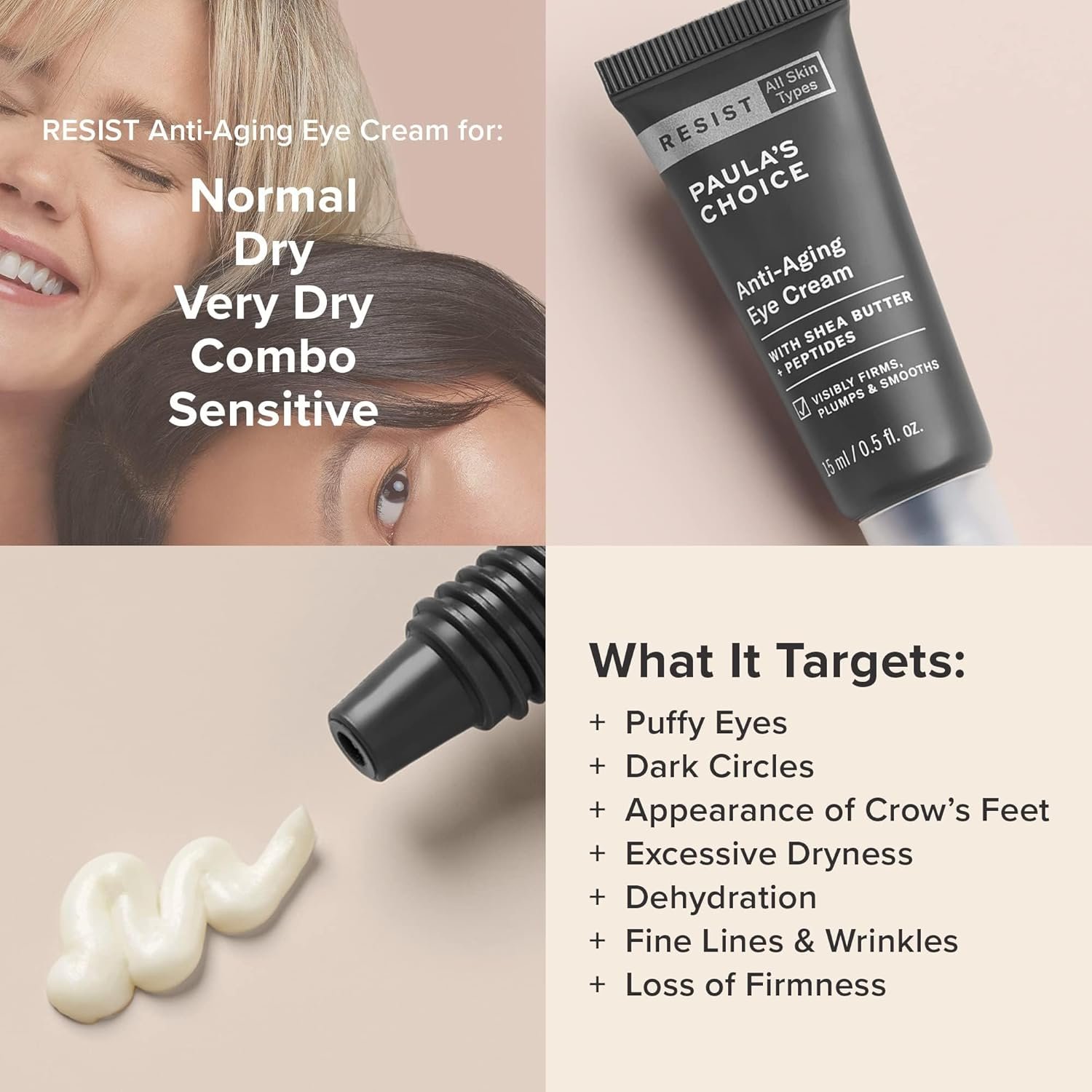 Paula's Choice RESIST Anti-Aging Eye Cream with Shea Butter & Vitamin C for Puffy Eyes, Wrinkles, Fine Lines & Crow's Feet, 0.5 Fl Oz - Image 5