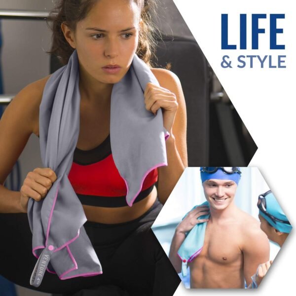 VENTURE 4TH Quick Dry Travel Towel - Fast Drying Ultra Soft Microfiber Towels - Essential for Camping, Backpacking, Yoga, Swimming, Gym, Sports and Beach - 3 Compact Sizes - Image 7