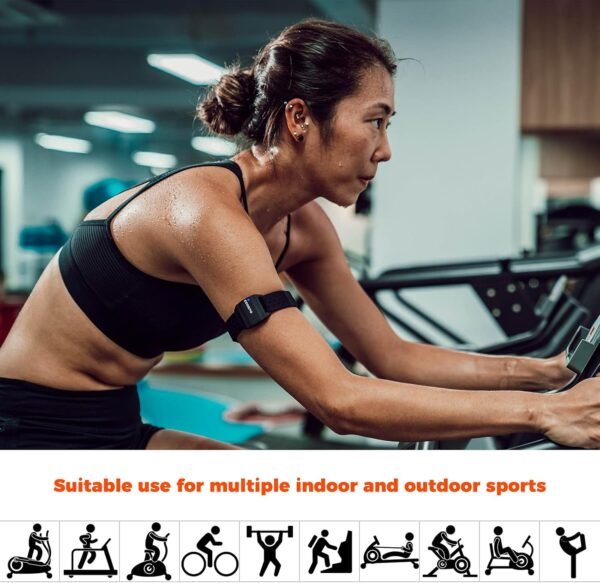 COOSPO Armband Heart Rate Monitor, Bluetooth ANT+ HR Optical Sensor for Sport, Rechargeable Dual Band IP67 HRM, Compatible with Peloton,Wahoo,Polar,Strava,DDP Yoga - Image 7