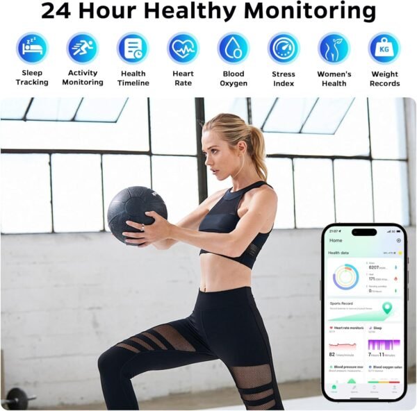 Upgrade Smart Health Ring for Women Men,Waterproof Fitness Ring,Fitness Tracker for Activity Monitoring,Sleep Tracker, No Subscription Fee, Smart Ring for iSO & Android (Rose Gold,8#) - Image 4