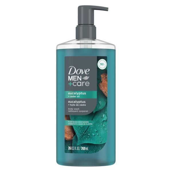 DOVE MEN + CARE Body Wash Eucalyptus + Cedar Oil to Rebuild Skin in the Shower with Plant-Based Cleansers and Moisturizers 26 oz - Image 2