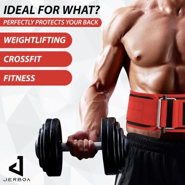 JERBOA Quick Self-Locking Weight Lifting Belts for Men and Women – Adjustable Nylon Gym Weight Lifting Belt for Squat, Deadlift, Powerlifting - Ideal for Back Support & Injury Prevention - Image 4