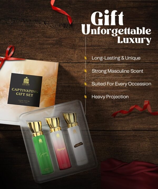 Adilqadri Captivating Trio Luxury Perfume Gift Set (3 x 20ml) | With Shanaya, White Oud, Safwan Perfume, Unisex Strong Woody, Fruity, Amber Long Lasting EDP Fragrance Set - Image 8