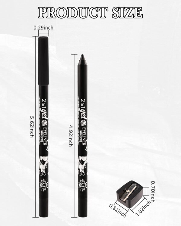 Brown Gel Eyeliner Pencil, Sharpenable Eye Liner Waterproof Smudge proof Long Lasting, Matte Gel Cream Smooth Texture, Intense Color Waterline Eyeliner Pen Makeup with Sharpener, Delineador De Ojos-06 - Image 8