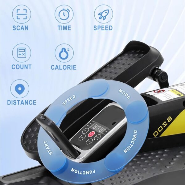 Under Desk Elliptical Elliptical Leg Exercisers for Seniors Quiet Portable Elliptical Machine Exerciser with Remote Control and 12 Adjustable speeds Pedal Exerciser - Image 5