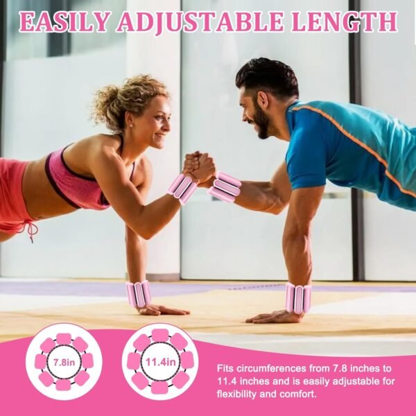 Adjustable Ankle Weights Set of 2 (1Lb Each) for Women Men Kids Wrist Ankle Weights Increase Training Intensity Wrist Weights Increase Training Intensity for Yoga, Pilates, Aerobics,Swimming, Hiking - Image 7