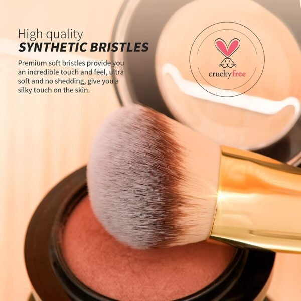 DUcare Foundation Brush Contour Bronzer Makeup Brush Double Ended Self Tanner Brush Sculpting Brush for Blending Liquid Powder Concealer Cream Cosmetics Blush Buffe - Image 5