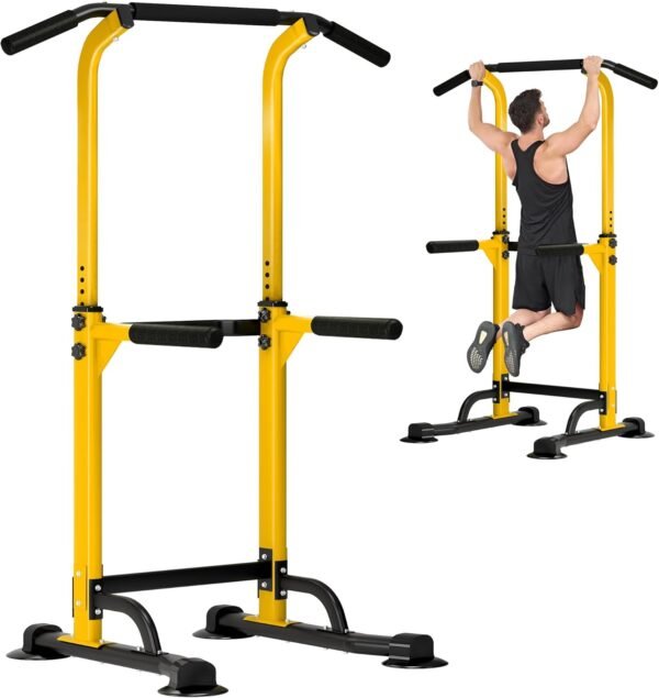 DlandHome Pull Up Bar, Power Tower Dip Bar, Pull Up Bar Free Standing with 10 Levels Adjustable Height for Home Gym Workout Equipment, Strength Training Fitness - Image 2