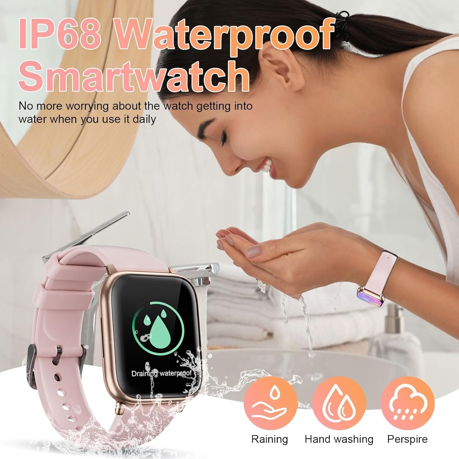 Smart Watches for Women Answer/Make Calls, 1.83" Fitness Tracker Watch with Heart Rate Monitor, 113+ Sport Modes, Pedometer, Sleep Monitor, IP68 Waterproof, Smartwatch for Android/iOS (Rose Gold) - Image 8
