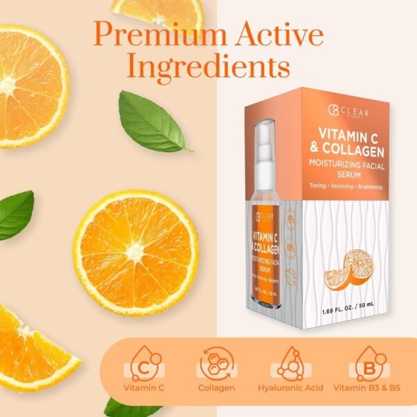 Vitamin C & Collagen Moisturizing Facial Serum - Dermatologist Tested, Reduces Dark Spots & Wrinkles, Anti-Aging, Clean Beauty, Cruelty-Free Korean Skin Care, All Skin Types - Image 4