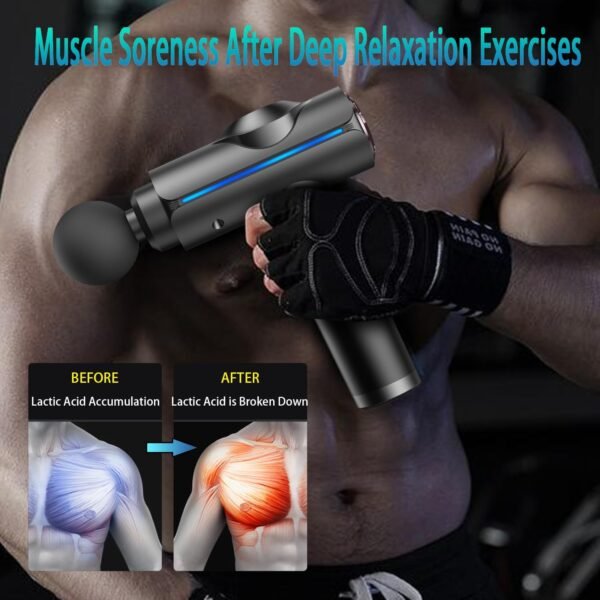 Massage Gun, Deep Tissue Massage Gun for Pain Relief, Quiet Electric Percussion Massager, Handheld Electric Muscle Massager with Carry Case 20 Speeds & LED Screen, Grey - Image 7