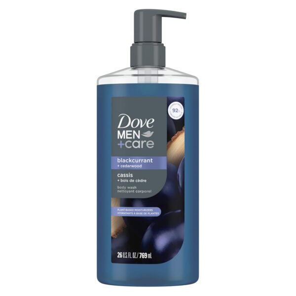 DOVE MEN + CARE Body Wash Blackcurrant to Rebuild Skin in the Shower with Plant-Based Cleansers and Moisturizers 26 Fl Oz - Image 2