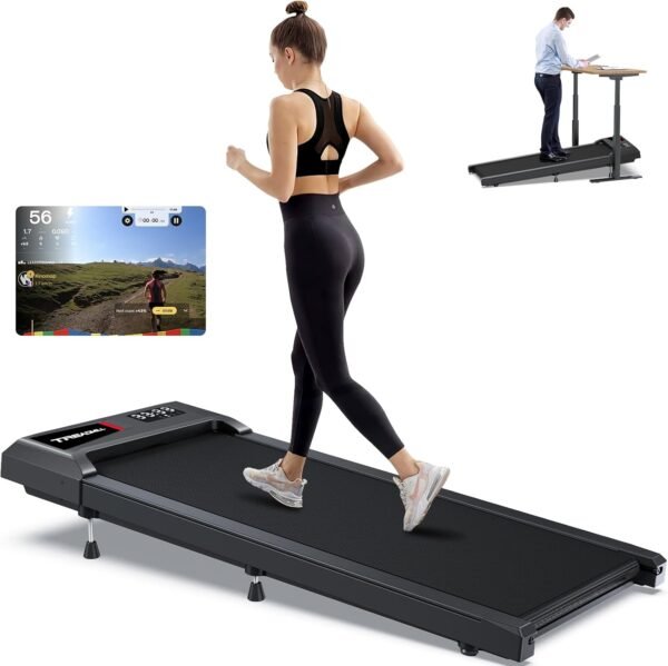 WELLFIT 10% Incline Walking Pad, 265/300+lbs Capacity Under Desk Treadmills, 29lb Lightweight Smart Treadmill with Widen Belt, Portable Treadmills Work with KINOMAP Apple Health for Home Office Small - Image 9