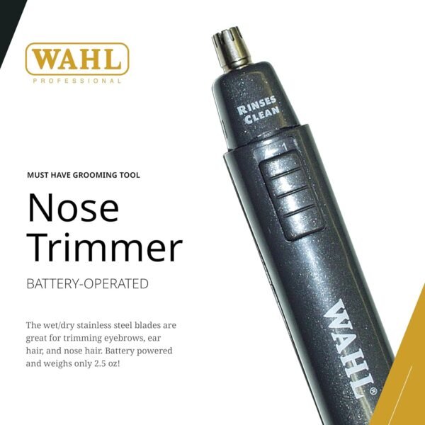 Wahl Professional Nose Trimmer Cordless Battery Operated Stainless Steel Blades Lightweight Precision - Image 3