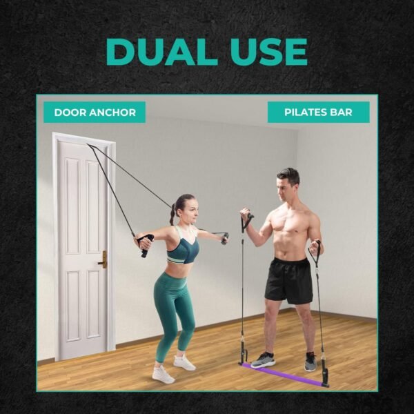 Pilates Bar Kit with Resistance Bands - Home Gym Equipment - Workout Equipment for Women and Men - Pilates Equipment with Adjustable Resistance Bands - Image 5