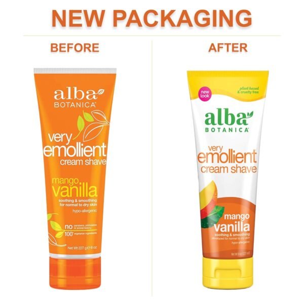 Alba Botanica Very Emollient Cream Shave, Mango Vanilla, 8 Oz - Image 3