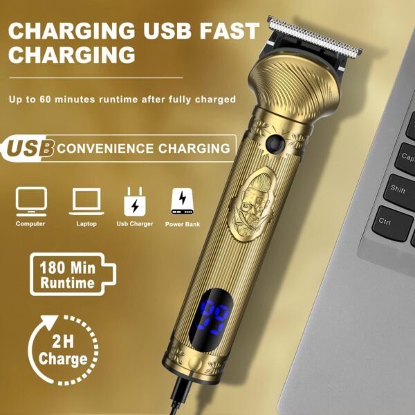 Beard Trimmer Kit for Men - Professional 6 in 1 Hair Clipper Trimmer, Cordless Multi Groomer, Mens Grooming Kit for Beard, Face, Body Nose Electric Razor with Travel Case as Gifts for Him - Image 5